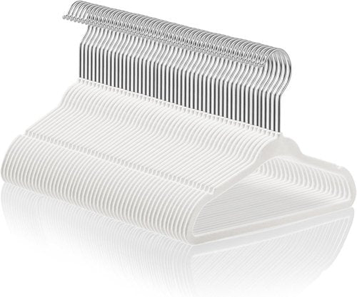 Casafield Velvet Baby Hangers - 50 Pack for Infant & Toddler Clothes - Elegant Ivory Color