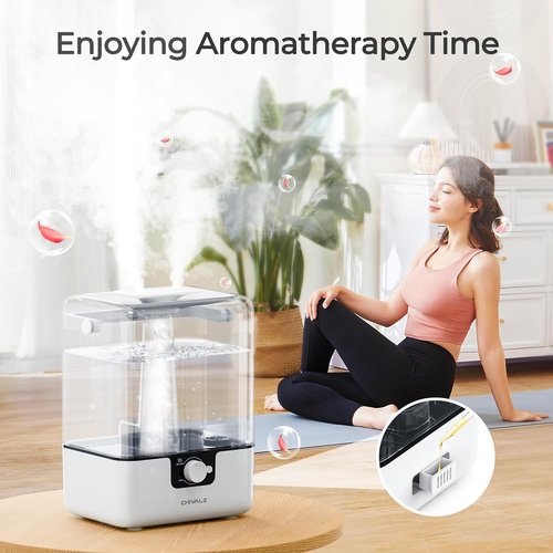 CHIVALZ 6L Cool Mist Humidifier - Ultra Quiet 26dB | 50-Hour Runtime for Bedroom & Nursery, White