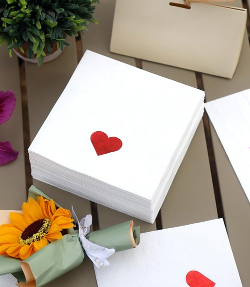 100 PK Valentine's Day Napkins Paper - 3-ply Valentine Cocktail Napkins Disposable 5x5 Inches for Valentine Decorations Decor Party Supplies for Kids Classroom Gifts