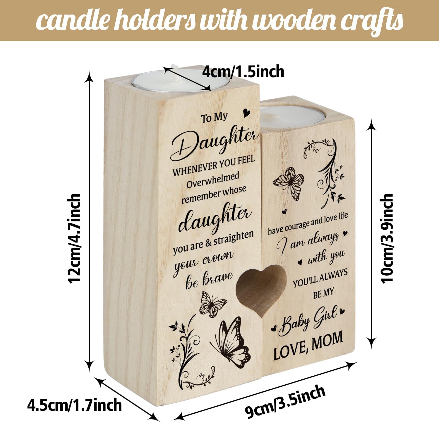 SteadStyle Candle Holders - Heartfelt Gifts for Daughters | Perfect for Mother's Day, Birthdays, & Graduations