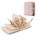 VLANDO Travel Jewelry Organizer Case,Gifts for Women,Portable Jewelry Storage Book Ring Binder with Clear Zipper Velvet Pouch Bag for Traveling,Rings,Necklace,Earrings,Bracelets,Brooches-Sand Pink