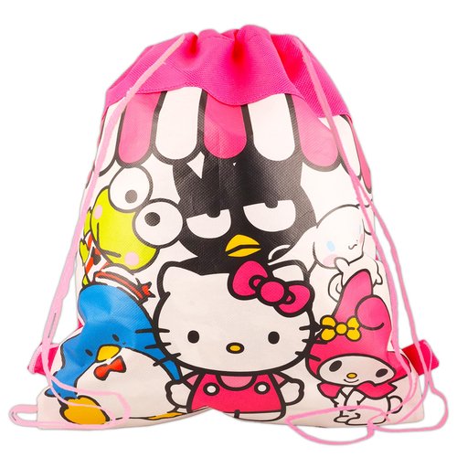 Hello Kitty Fleece Blanket Sleepover Set for Girls - Bundle with 45x60 Inch My Melody Throw Blanket, Drawstring Bag, Stickers and More | Hello Kitty Overnight Pack