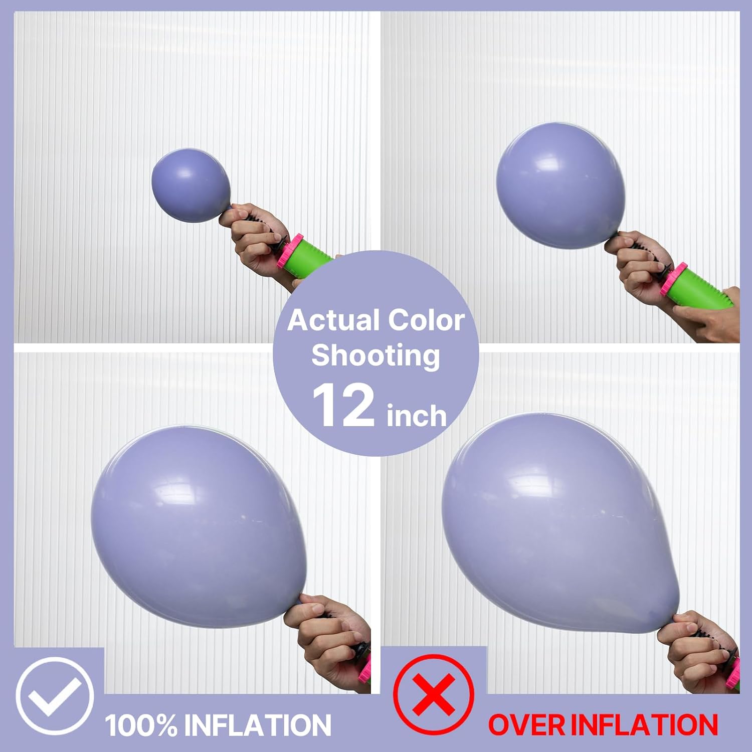 PartyWoo Dusty Blue Balloons - 100pcs 12 Inch Latex for Baby Showers & Celebrations | Boho Purple & Lavender