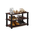 Furinno Turn-S-Tube Shoe Rack, 3-Tier Toolless Shoe Organizer, Shoe Storage, 11.6 x 23.6 x 22.2, for Closet Entryway, Office, Garage, Cherry Oak