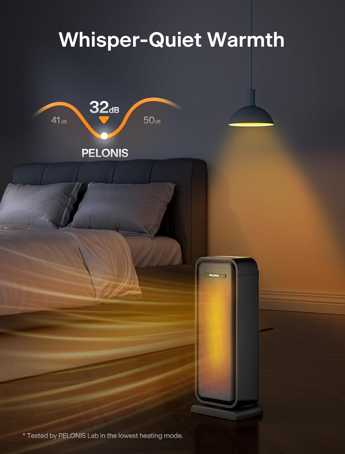 Pelonis 1500W Electric Space Heater - Portable Ceramic Heater with Thermostat & Oscillation | Ideal for Bedroom & Office