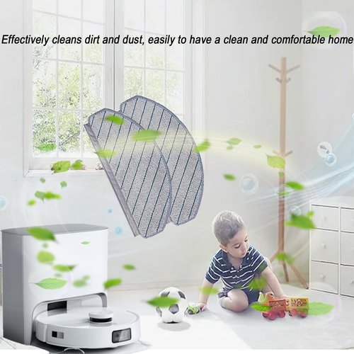 Frexusuent Mop Pads Accessories for ECOVACS DEEBOT T10 Plus/DEEBOT N20 Plus, for Yeedi C12 Pro Plus Robotic Robot Vacuum, 8 Pcs Washable and Reusable Microfiber Mop Pads Replacement Part