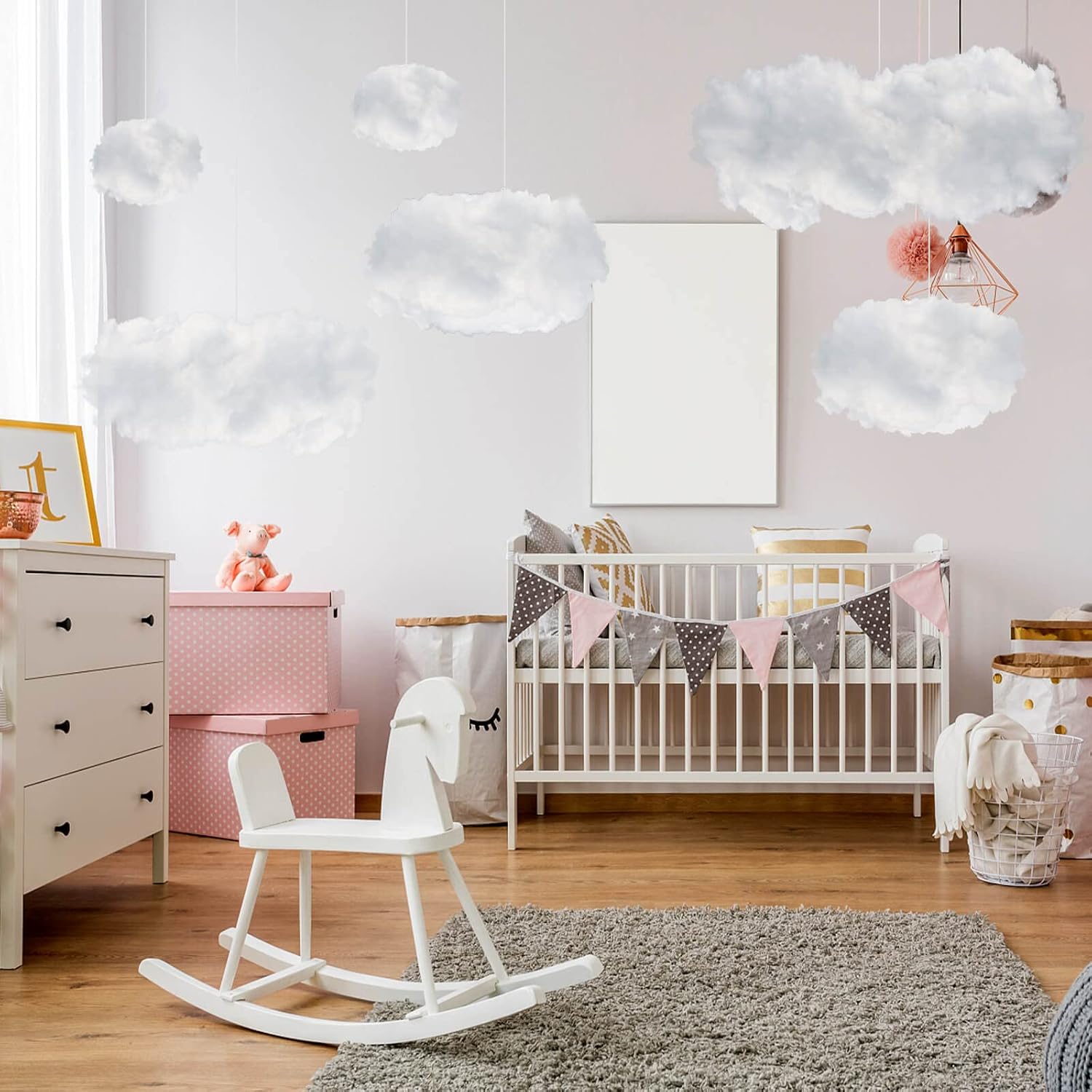 ZAUGONTW Artificial Cloud Props - Imitation 3D Hanging Ceiling Decorations for Weddings & Parties | Extra Small Size