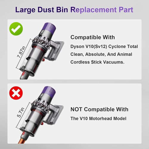 Dyson Large Bin Replacement & Filter - Compatible with V10 SV12 Animal/Absolute Models | No. 969509-01 & 969082-01