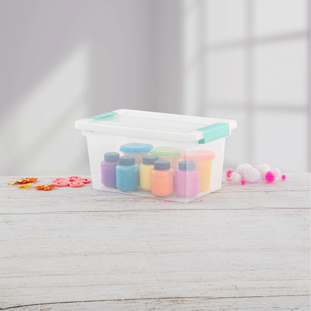 Sterilite Medium Clip Box - Stackable Storage Bin with Latching Lid for Organizing Home & Office | Clear