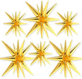 PartyWoo Metallic Gold Star Foil Balloons - 6 Different Sizes | 22-Inch Mylar Balloons for Celebrations