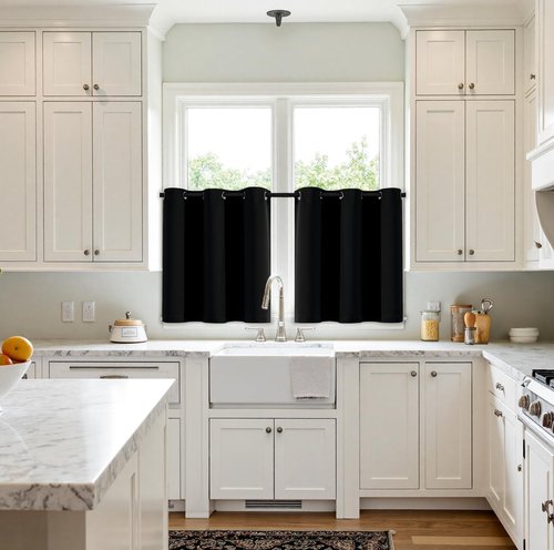 MIULEE Blackout Short Curtains - Thermal Insulated Drapes for Kitchen & Bedroom | 40" x 36" - 2 Panels