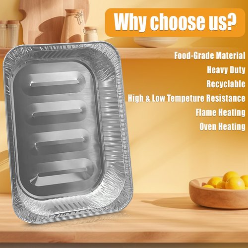 YLT WAX 12x16 Aluminum Foil Pans, 20 Pack Disposable Full Size Large Baking Pan for Roasting, Restaurants, Cooking, Heating, Buffets