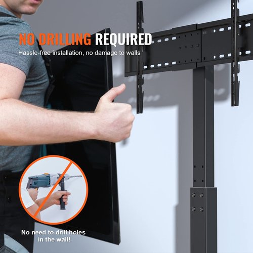 VEVOR Swivel TV Stand Mount, Adjustable Floor Stand for 32-85 Inch TVs, Holds Up to 110lbs, Height Adjustable with Tempered Glass Base, Max VESA 400x800mm for Living Room or Bedroom