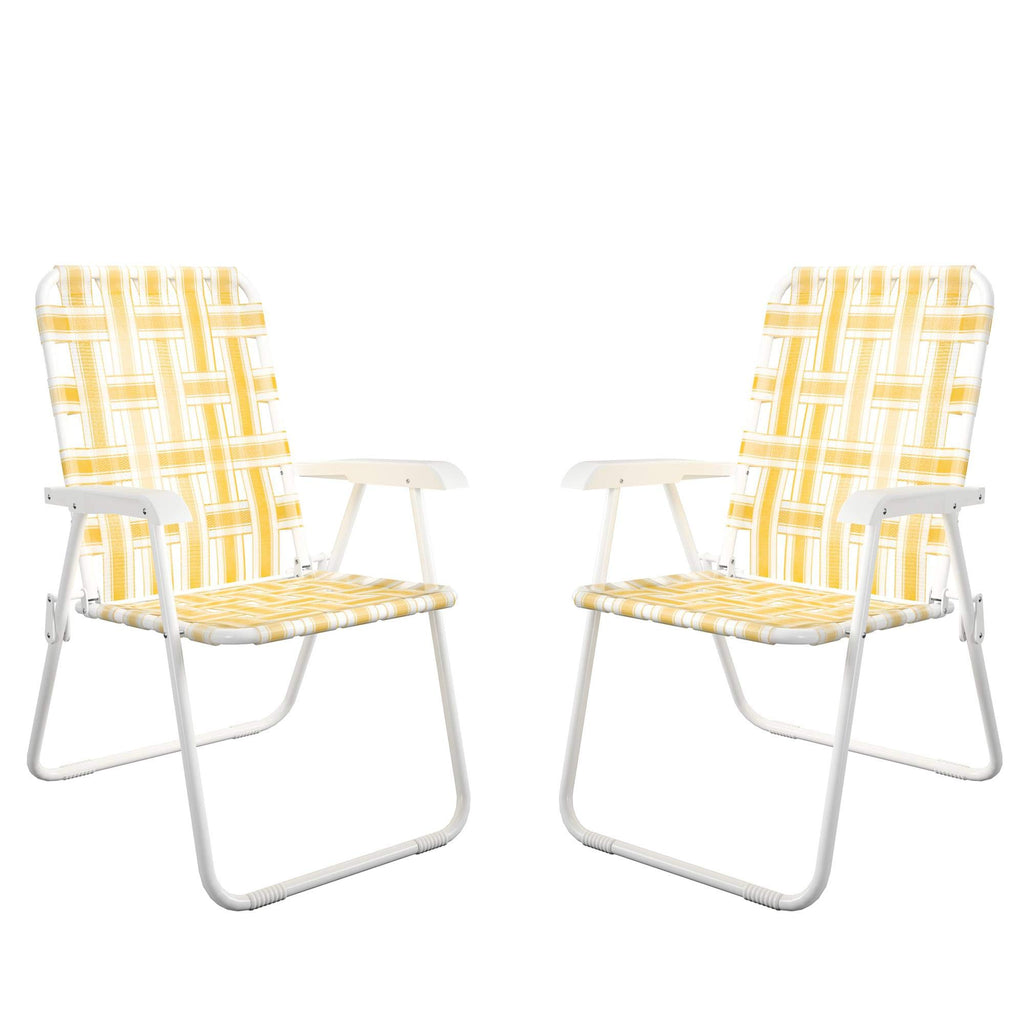 Novogratz Poolside Gossip, Priscilla Folding Chairs, 2-Pack, Yellow