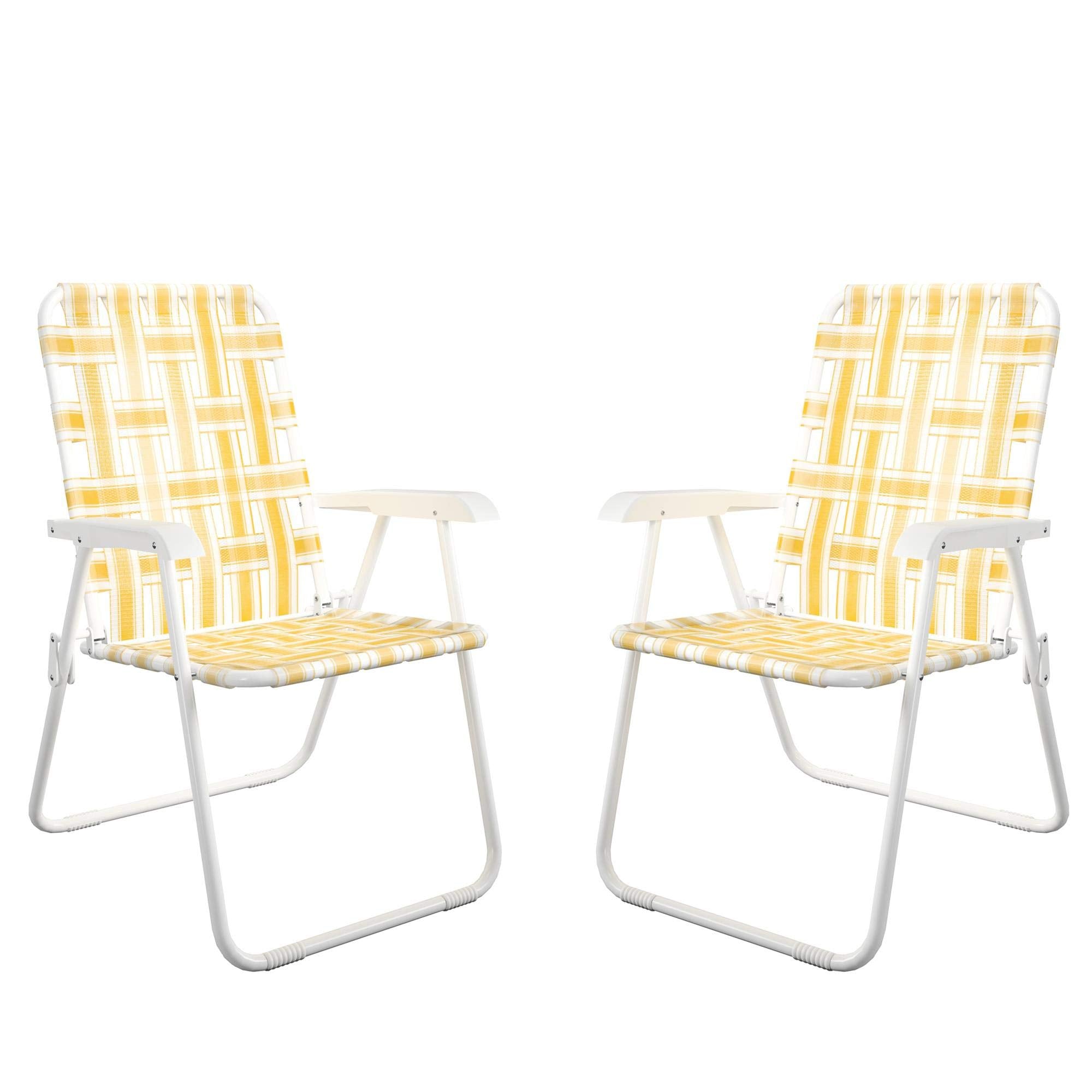 Novogratz Poolside Gossip, Priscilla Folding Chairs, 2-Pack, Yellow