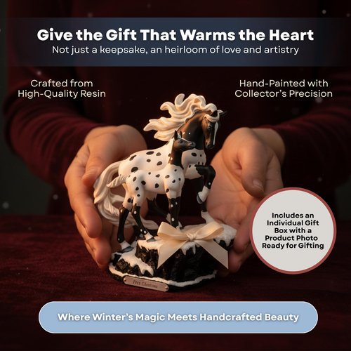 Enesco Trail of Painted Ponies Mare and Foal Figurine First Christmas Theme – Hand-Painted Resin Horse Collectible with Gift Box and Collector Card