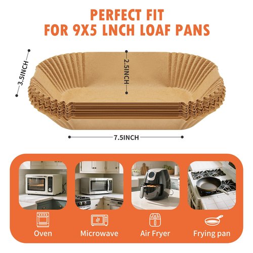 Loaf Pan Liners,160Pcs Parchment Paper Liners for Baking Bread 9x5 Inch,Non-Stick Parchment Bread Liners, Disposable Pan Liners for Baking,9.5x5 Bread Pan Liners