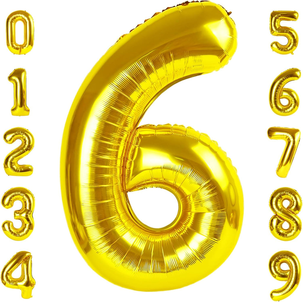 Number 6 Balloon - 40 Inch Gold Birthday Decoration for Men & Women | Perfect for 6th Birthday Parties