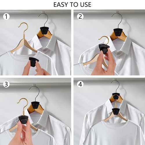 YOLCAR 60 Pack Space Saving Hanger Hooks, Black Plastic Triangle Hangers, Connector Hooks for Closet Organizers and Storage in Dorms and Homes