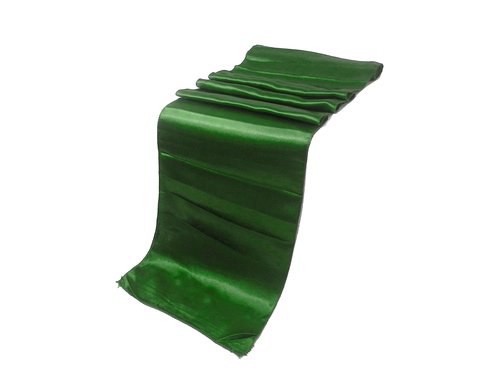 ELINA HOME Combo Pack 5 Satin Table Runner 12x108 inch & 25 Chair Bow Sash & 25 Plastic Rhinestone Napkin Rings Wedding Banquet Kitchen HomeDecor