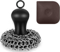 Skiennix Cast Iron Cleaner Scrubber - Upgraded Chain Mail Scrubbing Kit for Pans & Grills