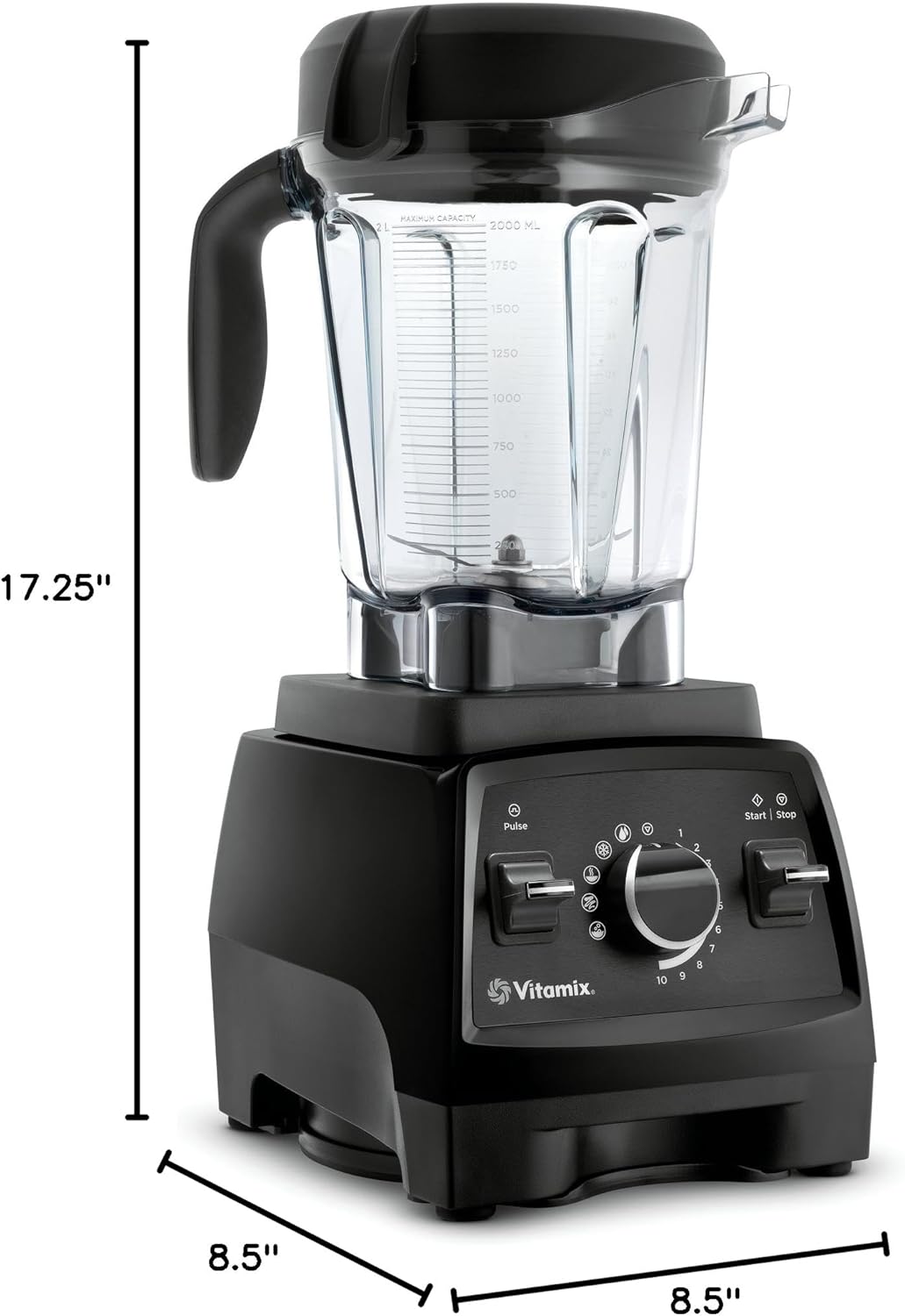 Vitamix Professional Series 750 Blender - 64 oz. Low-Profile Container, Self-Cleaning, Black