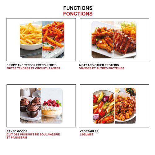 Starfrit Electric Digital Air Fryer - 3.5L Capacity - LED Touch Screen - 7 Preset Functions - 1400W