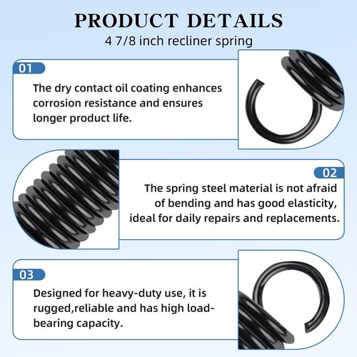 Zookpr 4 7/8-Inch Recliner Mechanism Extension Spring Replacement for Lane and Action Furniture,Recliner Replacement Parts(1 PCS)