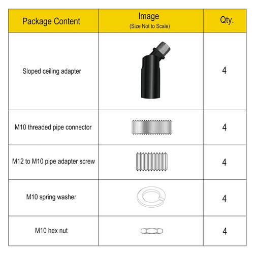 MAYOMAJO 4-Pack Sloped Ceiling Adapter for Chandeliers Pendant Lights Adjustable 0-180 Degrees Accommodate Sloped Ceiling (Black)
