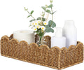 Scalloped Toilet Paper Basket - Water-Resistant Handmade Organizer in Natural Tan | Perfect for Scandinavian Kitchens