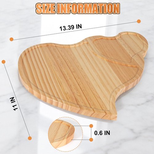 Heart Charcuterie Boards - Valentines Bamboo Cutting Heart Shaped Decoration Decor Supplies, Wood Serving Tray, Food Platter Valentines Gifts