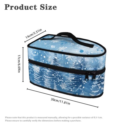 LVEWYB Winter Christmas Tree Iron Tote Case for Travel Mini Steam Iron Dustproof Protective Flower Printed Carrying Bag Universal for Most Irons with Handle