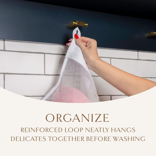 Hayden Hill Luxury Organic Cotton Mesh Laundry Bags For Delicates - Set of 2 Large & Small - Garment Bags For Washing Machine - Bra and Lingerie Wash Bag - Carbon Neutral