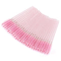 Tbestmax Disposable Mascara Wands - 50 Pcs Crystal Eyebrow Spoolies for Eyelash Extensions | Pink Makeup Brushes