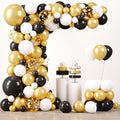 Voircoloria 148-Piece Black and Gold Balloon Garland Arch Kit | Perfect for Graduation, Birthday, and New Year Celebrations