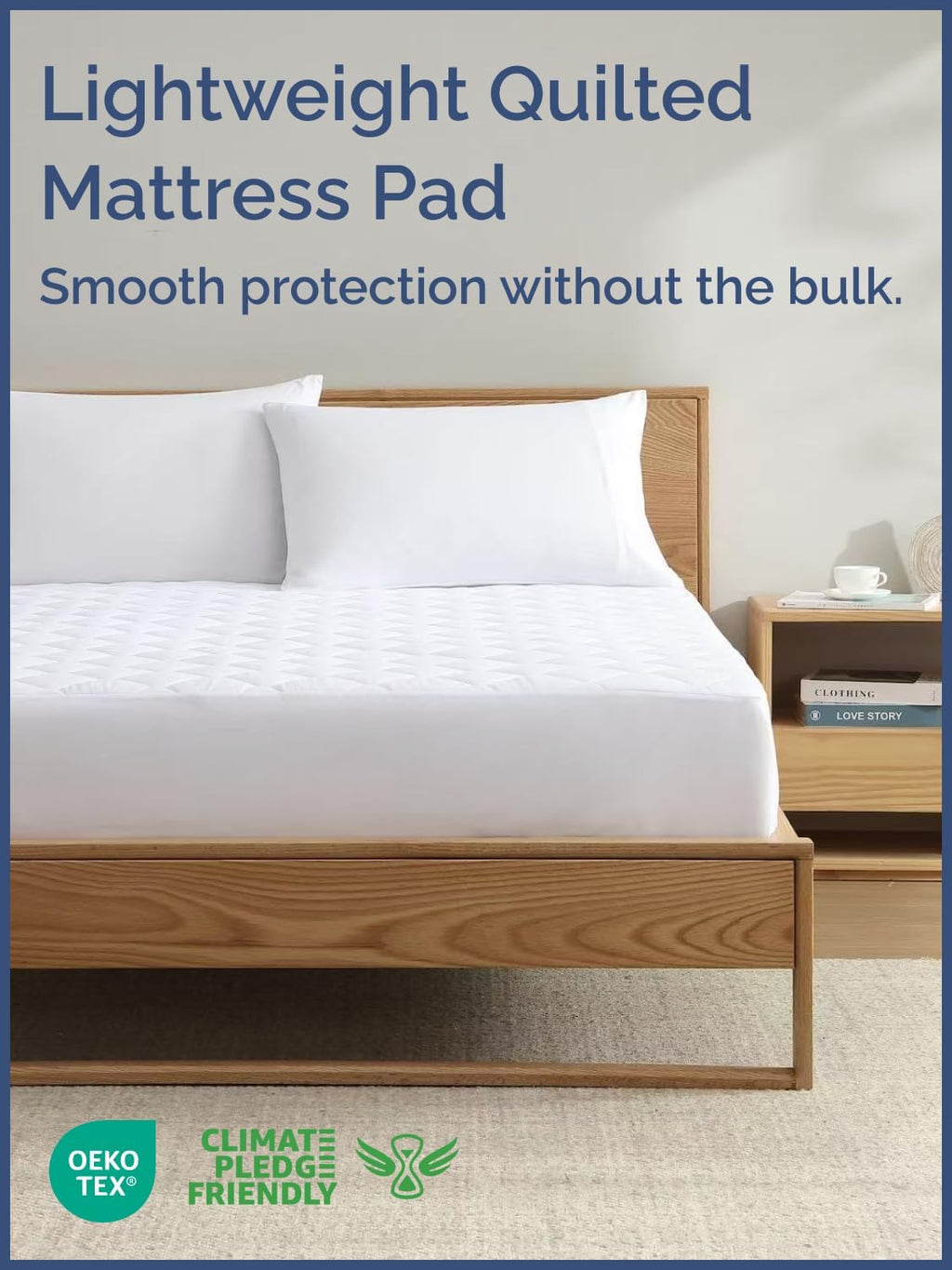 Quilted Fitted Mattress Pad Protector by [Brand Name] | Soft, Breathable Queen Size Cover with Deep Pockets