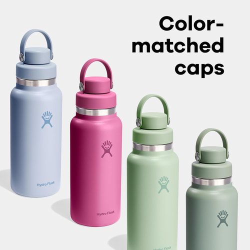 Hydro Flask Water Bottle - Insulated Stainless Steel - Wide Mouth Chug Lid, Non Spill, Leakproof in 40 Oz Tonal Birch Gray