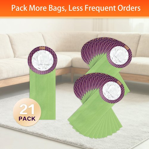 21 Pack 100331 Vacuum Bag Compatible with ProTeam 10 QT Backpack Vacuum Cleaner, Replace Part #100331 Open Cirular Collar