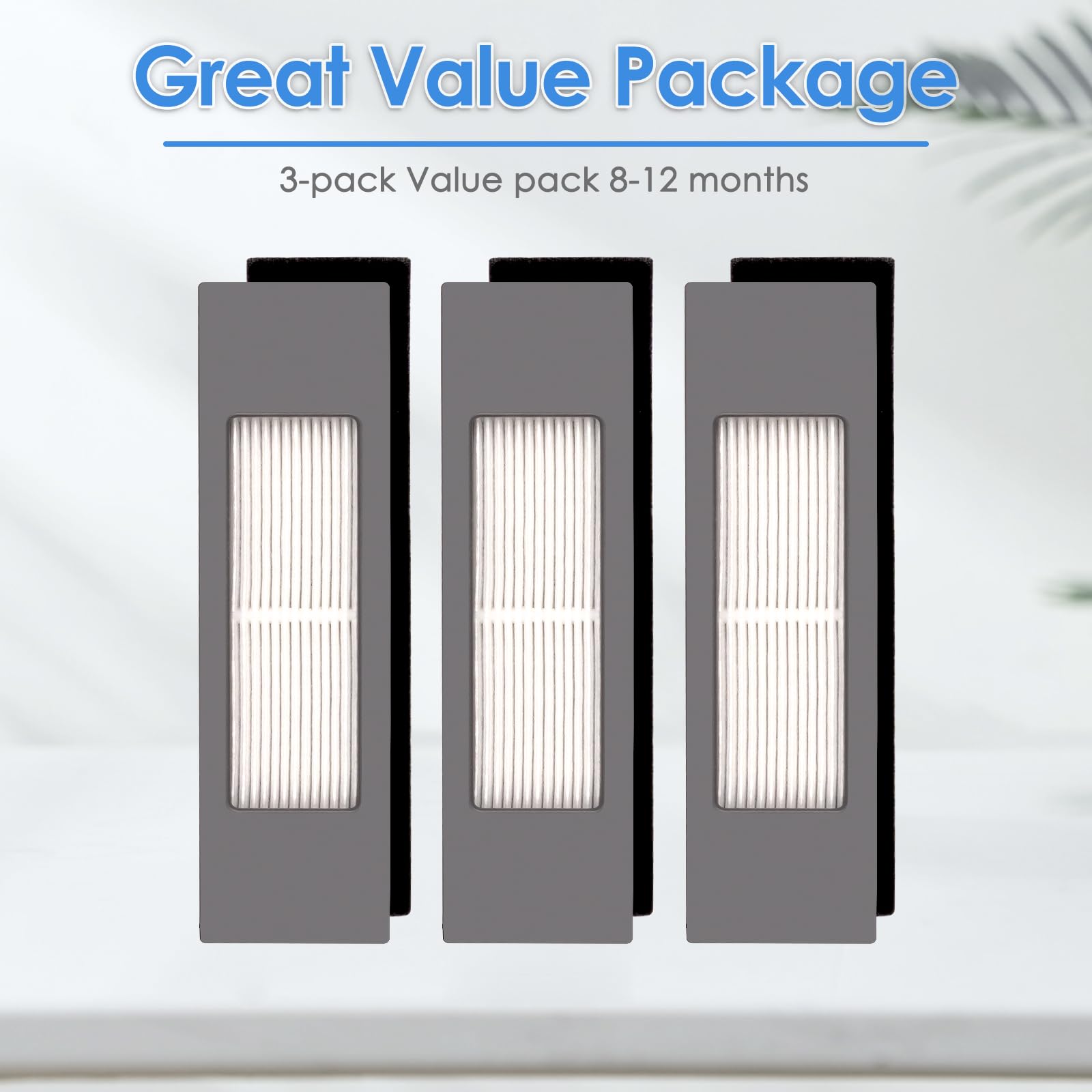 (3 Pieces) N10 HEPA Filter for Robot Vacuum Ecovacs DEEBOT OZMO N10 N10 Plus 920 950 T8 AIVI Max T9 T5 N5 N7 N8+ N8 Pro Plus DX55 DX93 DJ65, Robot Vacuum Cleaner Filter Accessories