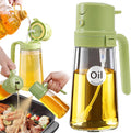 YARRAMATE Oil Sprayer - 16oz Easy Refillable Glass Dispenser for Cooking | Food-Grade, Green