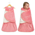 Mindsoft Furry Newborn Swaddle Sleep Bag for 0-3 Months Winter Warm Plush Baby Sleeping Bag Tog 2.5 Golden Mink Wearable Blanket with Adjustable Wrap for Infant Baby Shower New Parents Gift, Pink