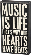 Primitives by Kathy 27305 Classic Box Sign, 6 x 11-Inches, Music is Life