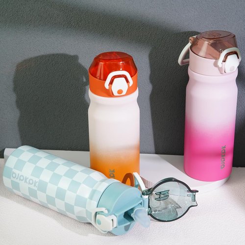 BJPKPK 18oz Insulated Water Bottle - BPA-Free Stainless Steel, Leak-Proof Design, Red Color