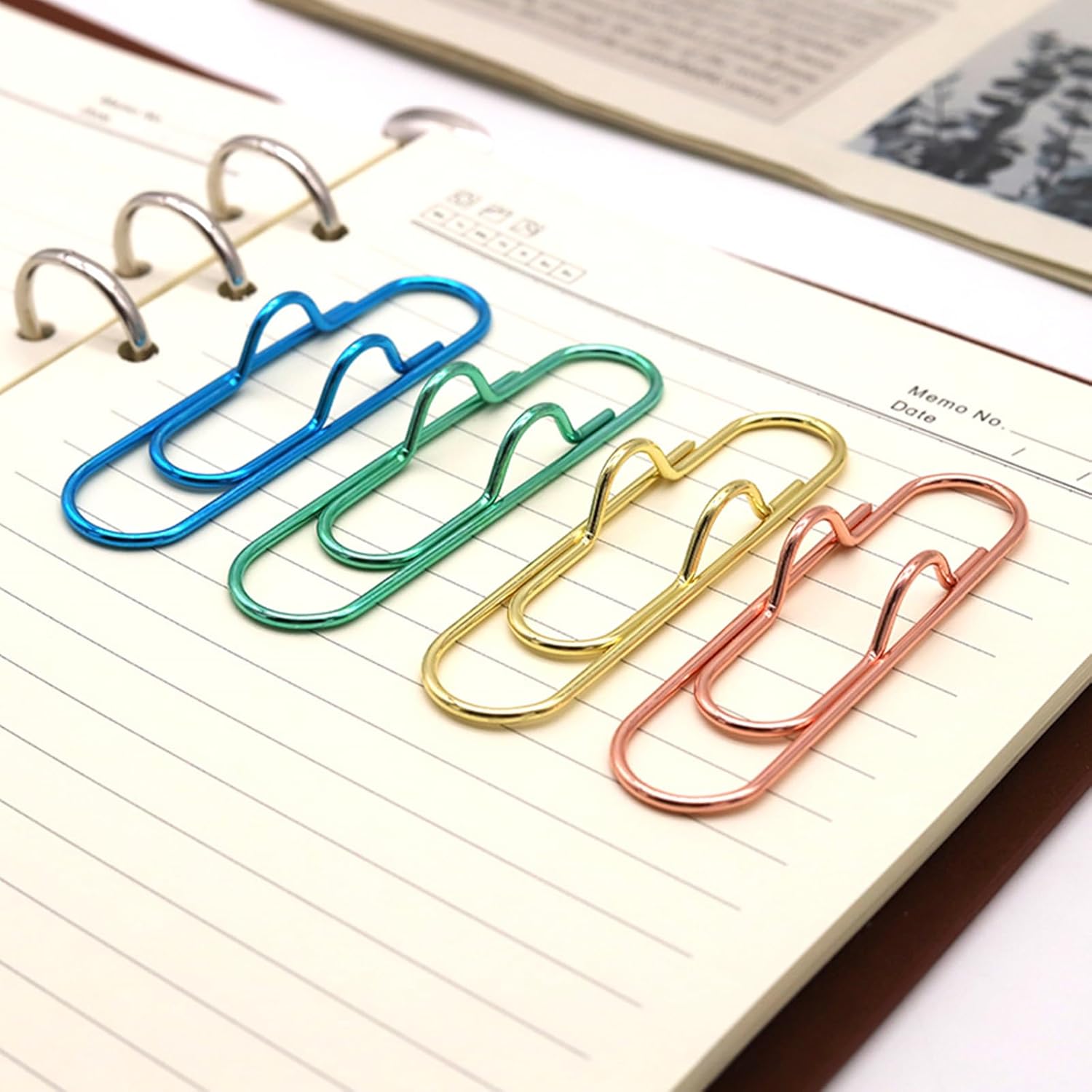 Skiennix 12-Pack Pen Holder Clips - Versatile Loop Holders for Notebooks & Journals | 3 Gold, 3 Rose Gold, 3 Blue, 3 Green