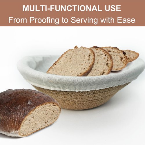 Sourdough Banneton Bread Proofing Basket, Cotton Rope Sourdough Bowl, Oval Bread Banneton Basket, Sourdough Kit, Sour Dough Kit, Proofing Baskets For Sourdough Bread Baking with Lid Lame Scraper
