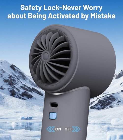 PEAKFLOW Handheld Fan with Ice Cooler,0-100 Adjustable Speed, Mini Pocket Size, Digital Display, 3600mAh Rechargeable Battery – Perfect for Travel, Outdoors, Vacations & Concerts