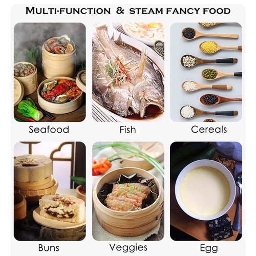 AutJrny 11.8-Inch Vertical Bamboo Steamer Basket, 3-Tier with Stainless Steel Rings | 50 Liners, Sauce Dish & 2-Chopsticks | Cooking Pot for Buns Dumplings Rice Vegetables Dim Sum