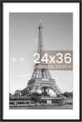 Upsimples 24x36 Poster Frame - Versatile Display for 20x30 with Mat or 24x36 Without - Black, 1 Pack