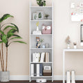 Hzuaneri 6-Tier Bookshelf, 66.9 Inches Floor Standing Bookcase, Display Storage Shelf, Corner Shelf, Home Decor Furniture for Home Office, Living Room, Bedroom, White 01103XBC