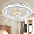 AFSEMOS Modern Ceiling Fans with Lights,19" Low Profile Ceiling Fan,3000K-6500K Smart Dimmable，Flush Mount Ceiling Fan for Bedroom, Kids Room and Living Room